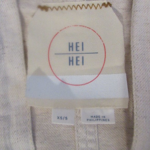 HEI HEI Anthropologie Cotton Linen Dolman Crop Ladder Jacket Top size XS/S - Picture 9 of 11